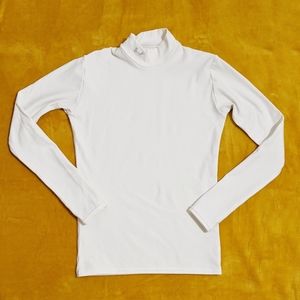 Under Armour White Mock Neck Fitted ColdGear Shirt